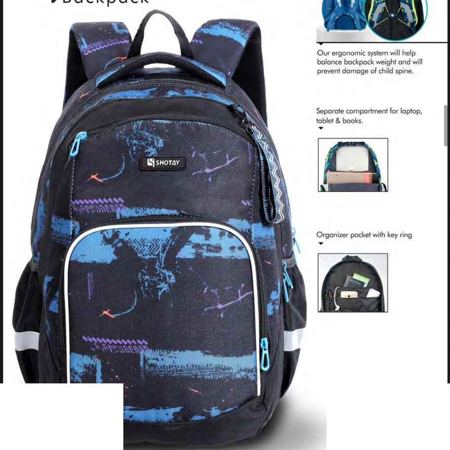 کوله پشتی طرحURBAN با پشتی طبی شوتای سرمه ای کدG13-59