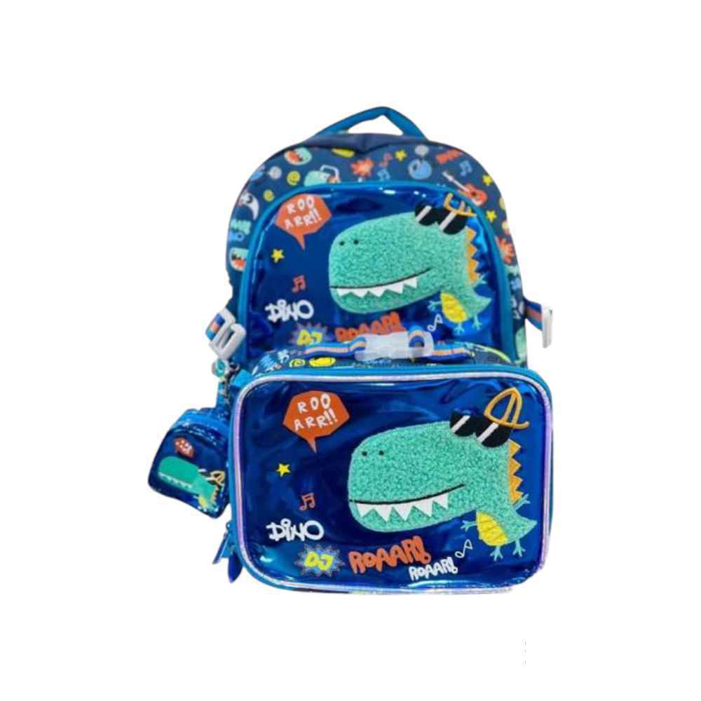 ست کوله پشتی به همراه ظرف غذا وست دایناسور کدU2092-2