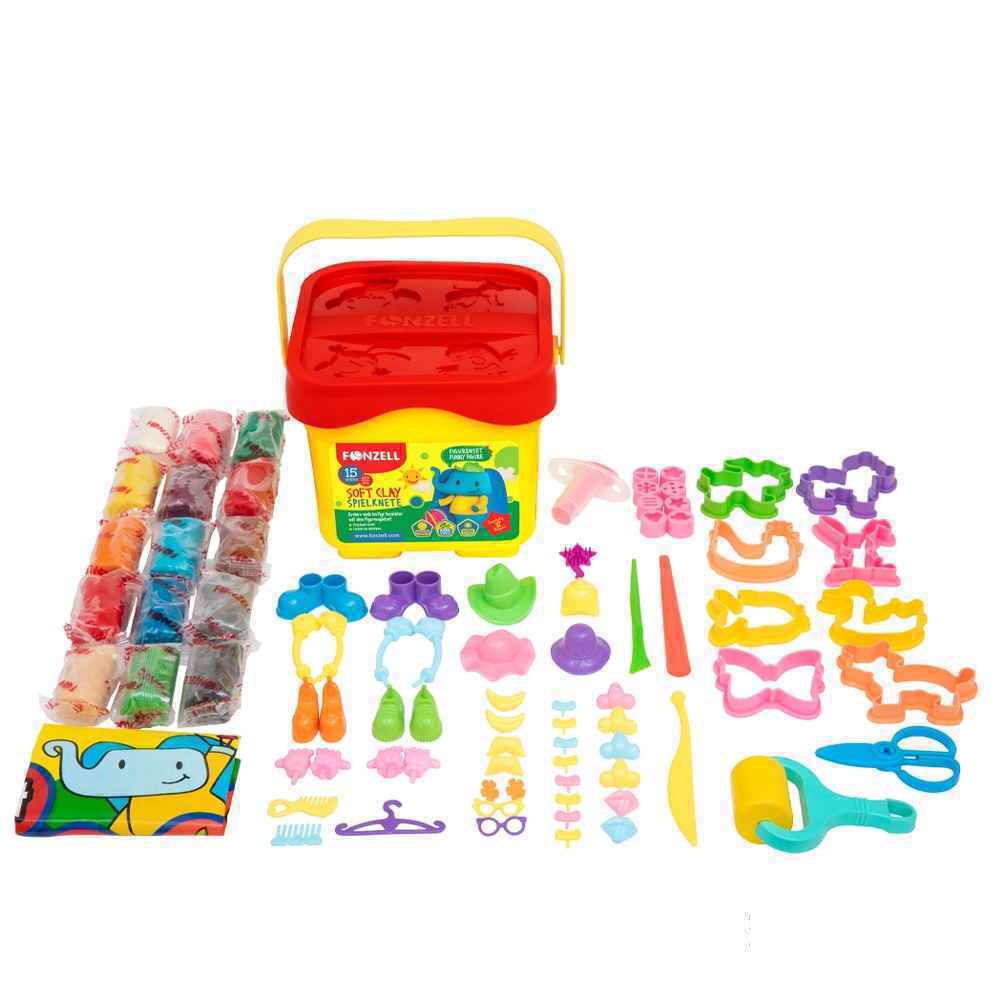 خمیربازی15رنگ سطلی ست جنگل فونزل کد685088