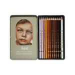 مداد رنگی12رنگ جعبه فلزی حرفه ای /آرتیست(رنگ پوست تیره ) آریا کد  3909 - تصویر 5