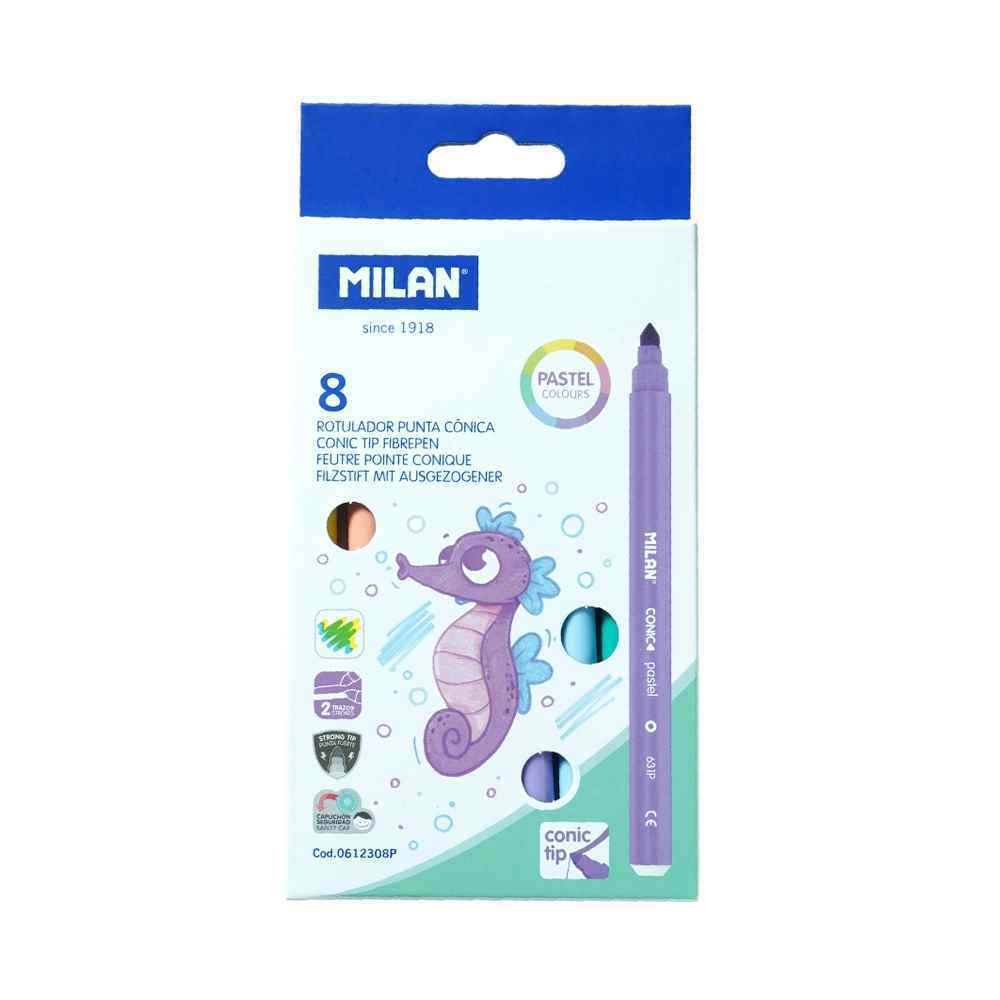 115002115_639067479863953063_marker-2.jpg ماژیک نقاشی 8 رنگ پاستلی میلان کد0612308P - تصویر 1