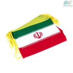 پرچم ایران مثلثی کوچک پارچه ای 14 عددی ریسه ای متفرقه  (بسته 10 ریسه ای)